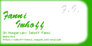 fanni imhoff business card